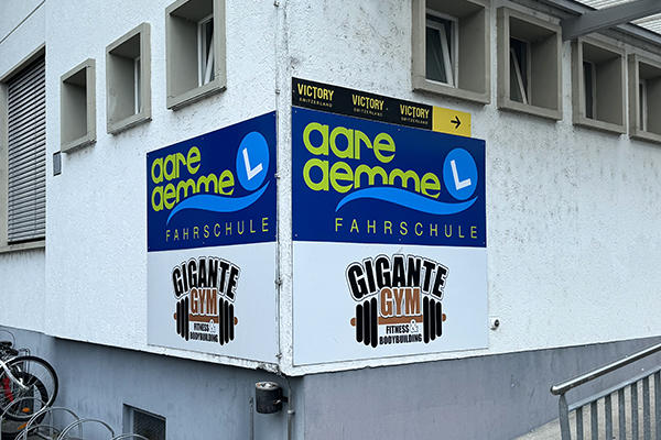 Gebäudebeschriftung für Aare Aemme Fahrschule